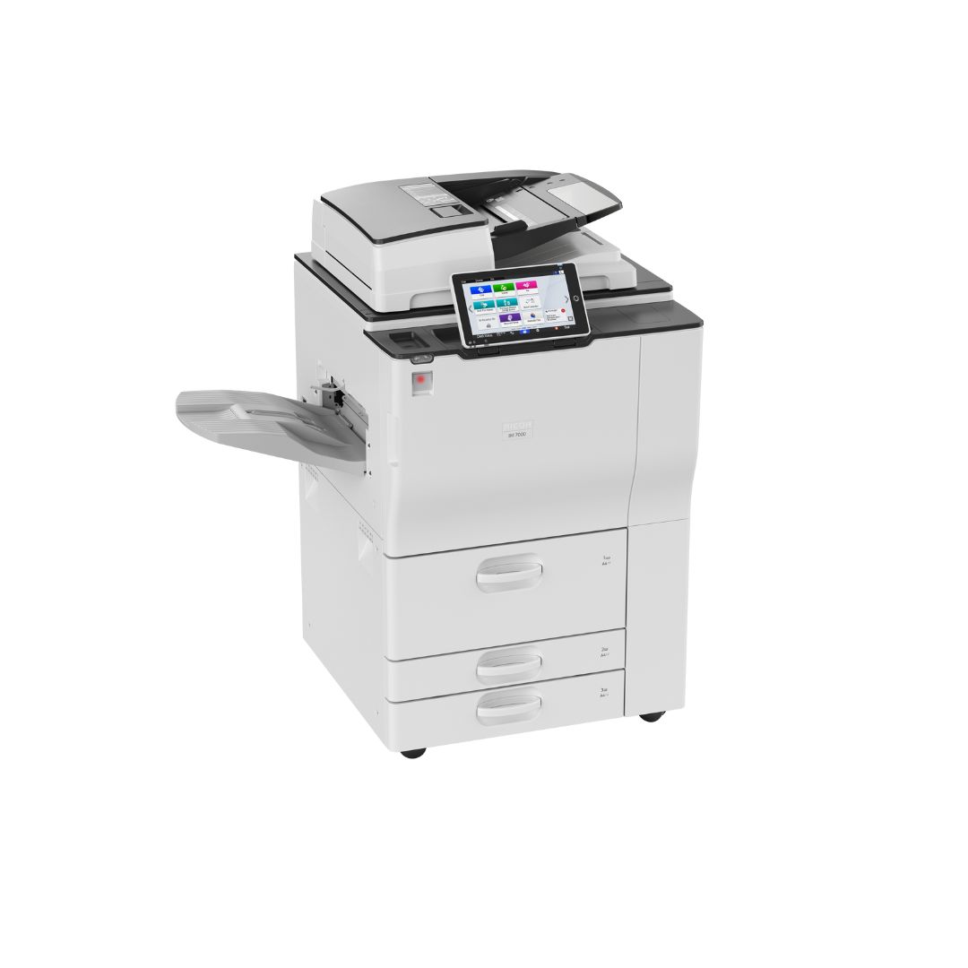 Gamme Ricoh IM 7000, IM 8000, IM 9000 — multifonctions monochromes à haut débit.
